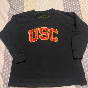 USC Kids Black Long Sleeve Shirt Sz YXS